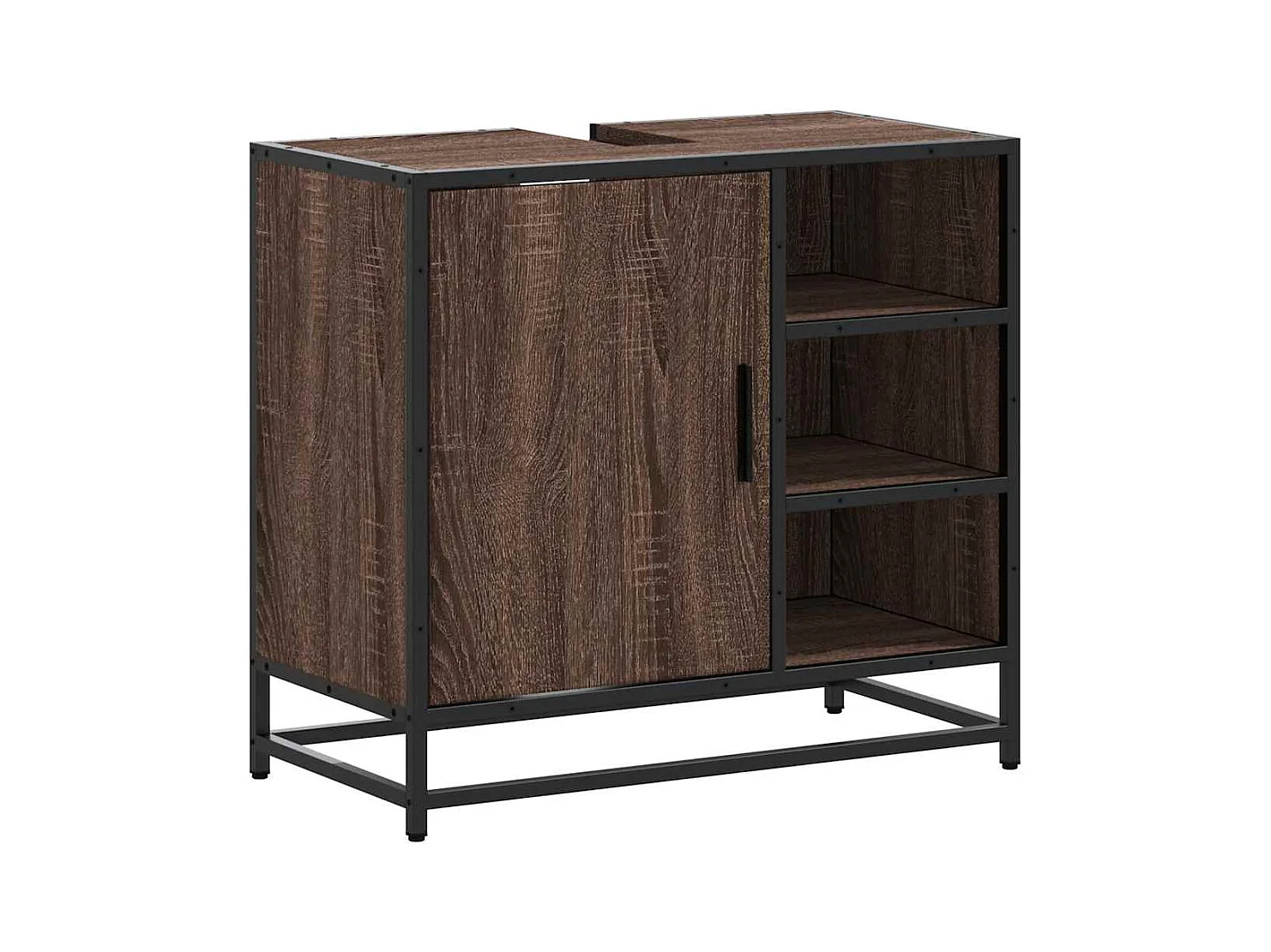 Armoire de lavabo de salle de bain chêne marron 65x33x60 cm