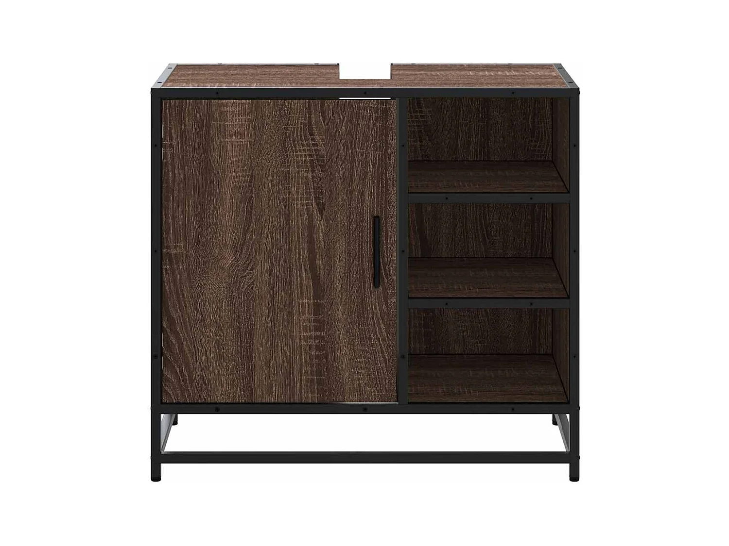 Armoire de lavabo de salle de bain chêne marron 65x33x60 cm