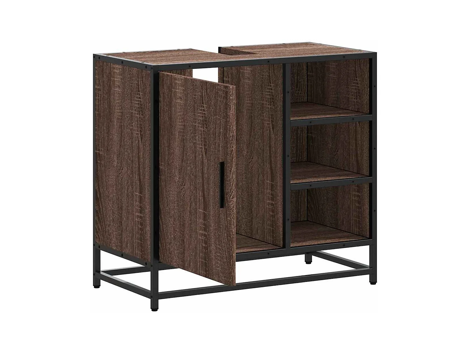 Armoire de lavabo de salle de bain chêne marron 65x33x60 cm