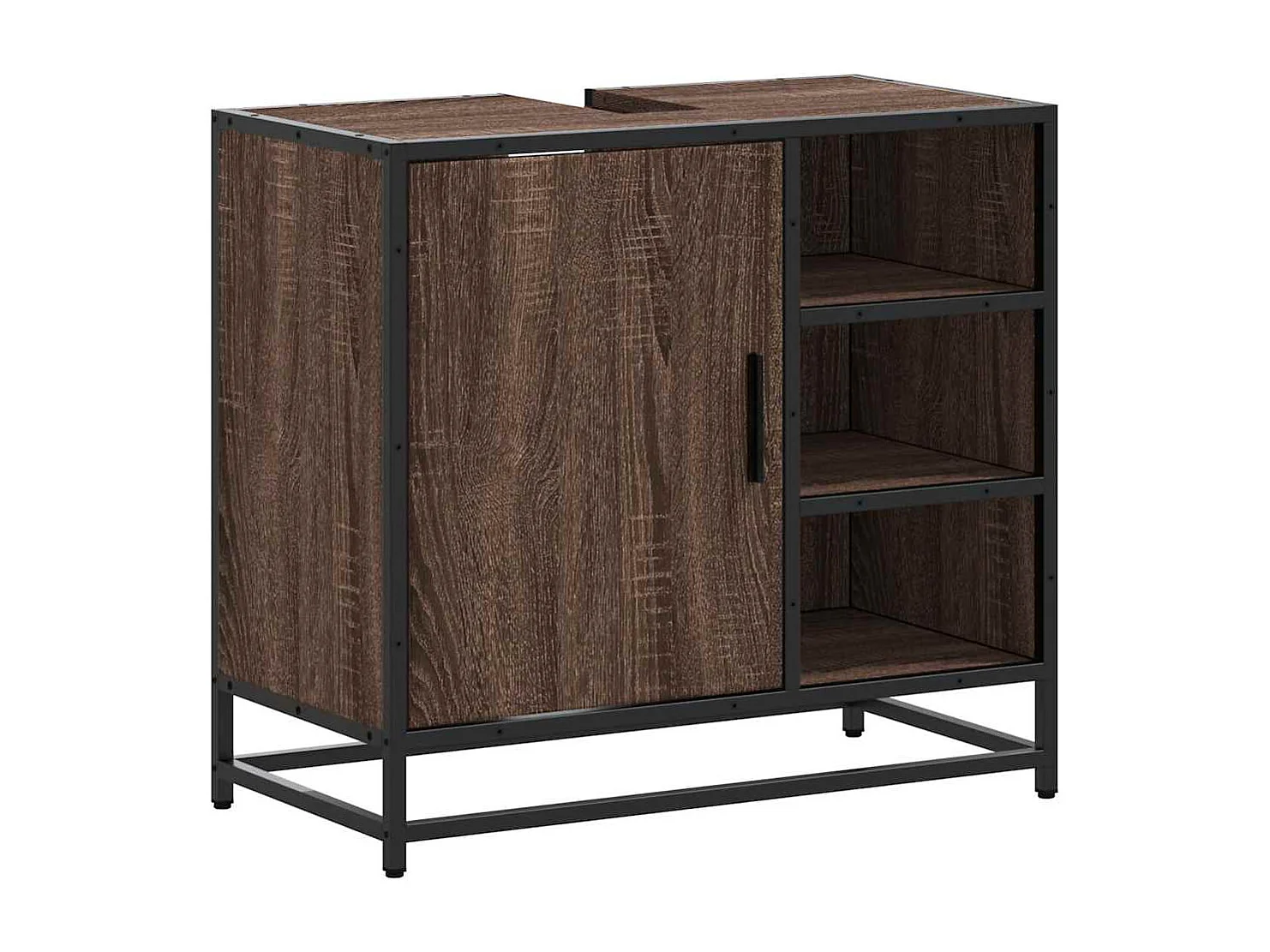 Armoire de lavabo de salle de bain chêne marron 65x33x60 cm