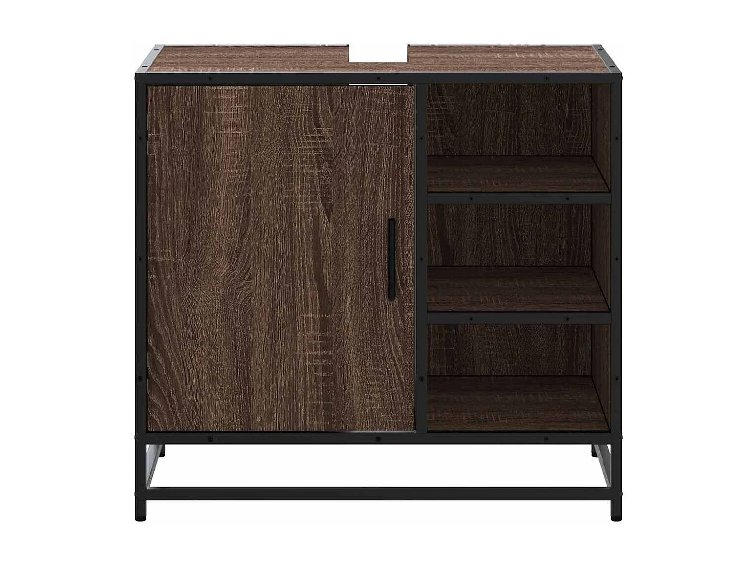 Armoire de lavabo de salle de bain chêne marron 65x33x60 cm