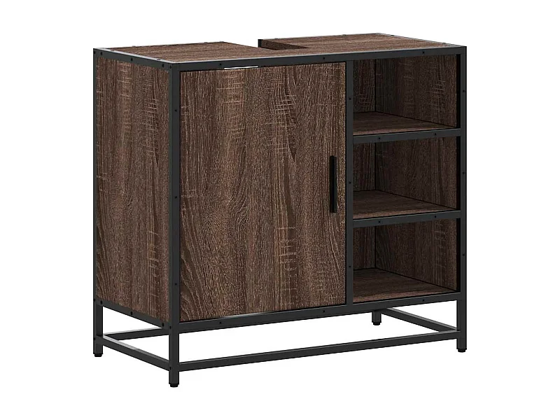 Armoire de lavabo de salle de bain chêne marron 65x33x60 cm