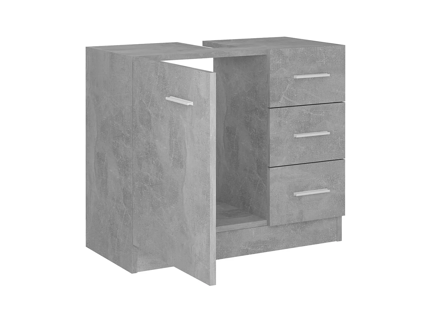 Betongrijze spoelbakkast 63x30x54 cm bewerkt hout