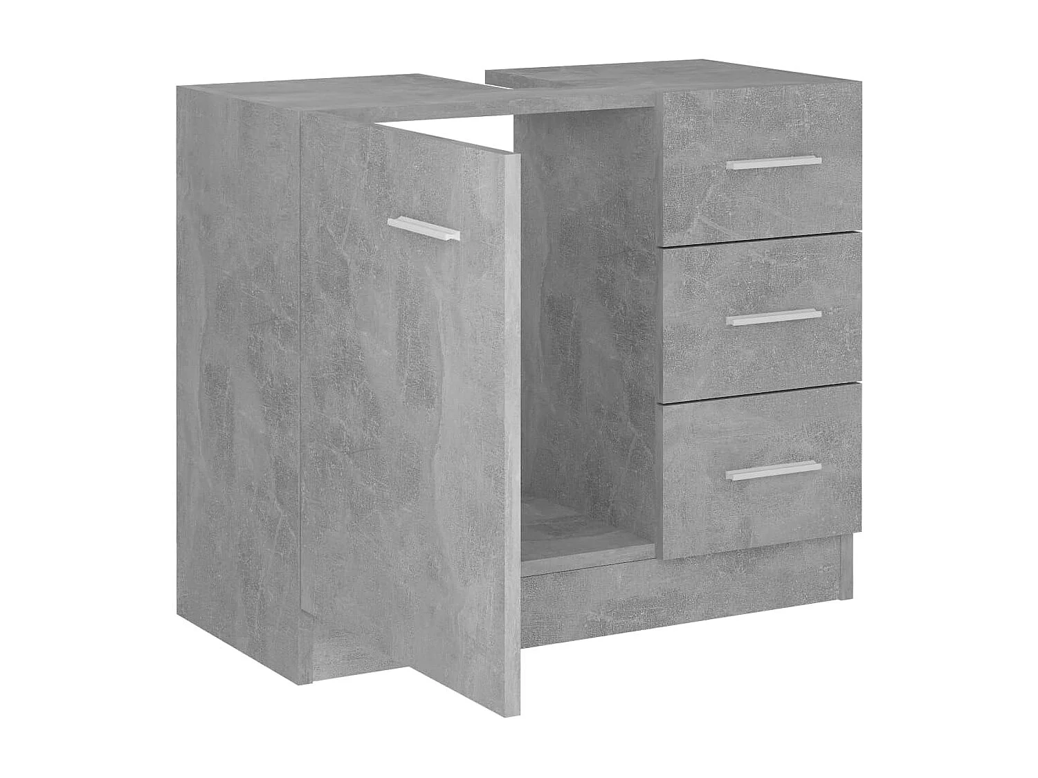 Betongrauer Waschbeckenschrank 63 x 30 x 54 cm Holzwerkstoff