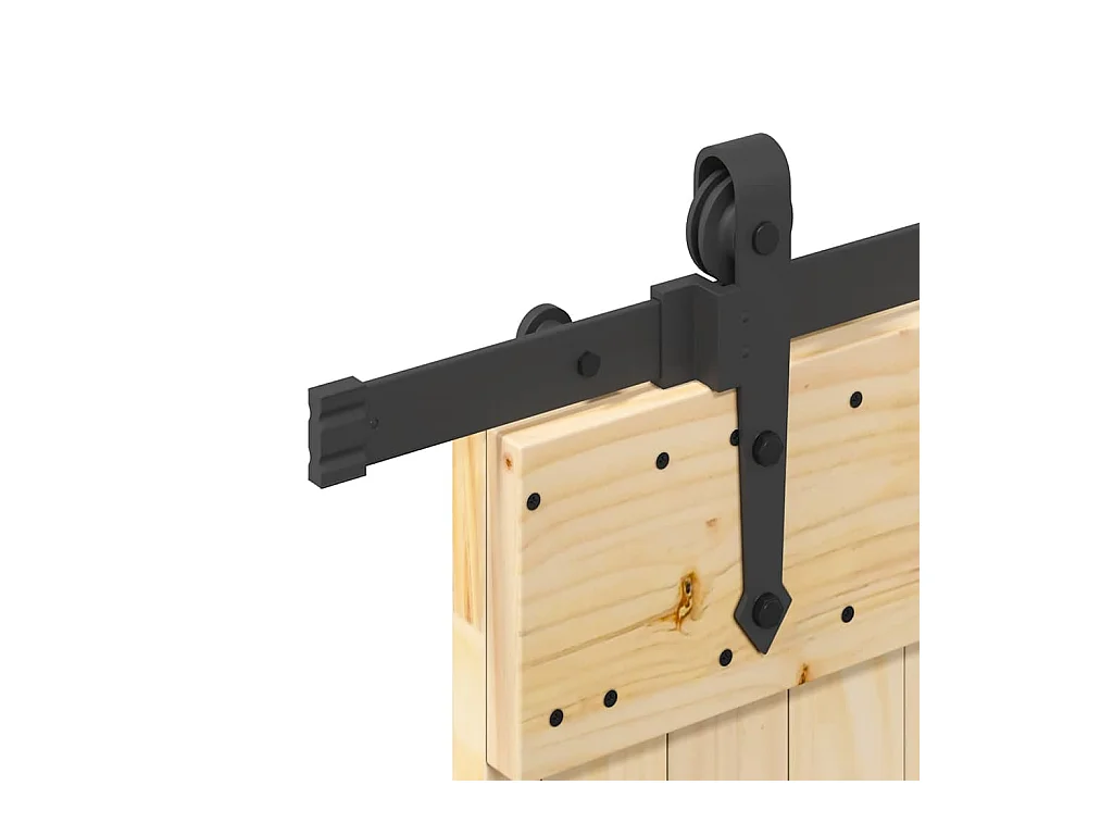 Kit puerta corredera y herrajes 70x210 cm pino macizo