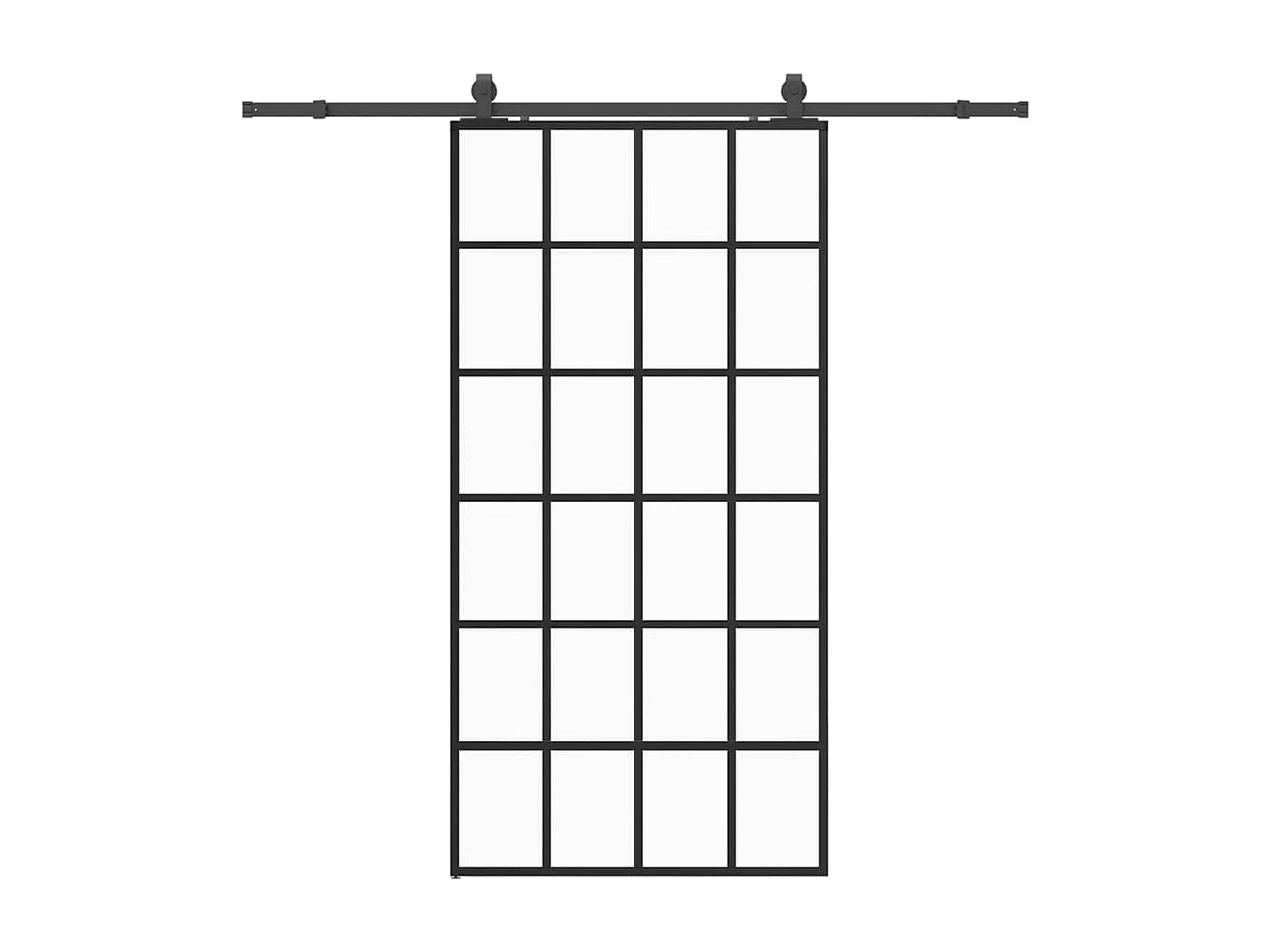 Porte coulissante kit de quincaillerie noir 102x205cm verre ESG