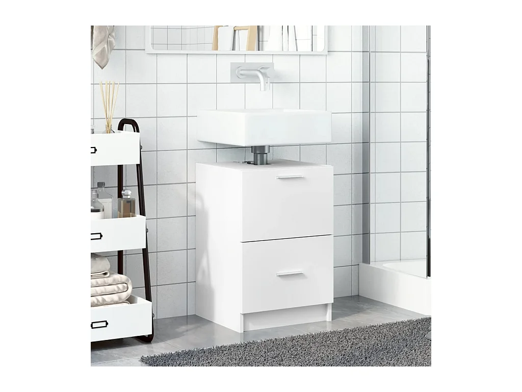 Witte wastafelkast 40x37x59 cm bewerkt hout