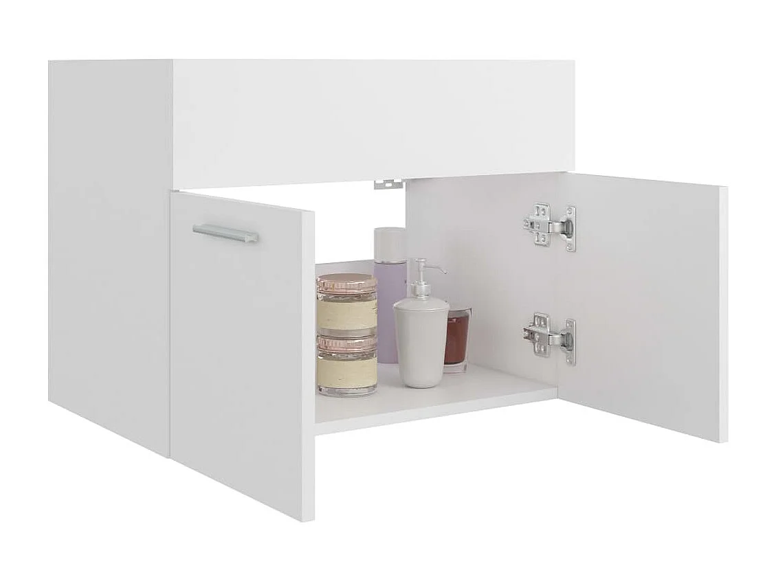 Witte spoelbakkast 60x38,5x46 cm bewerkt hout