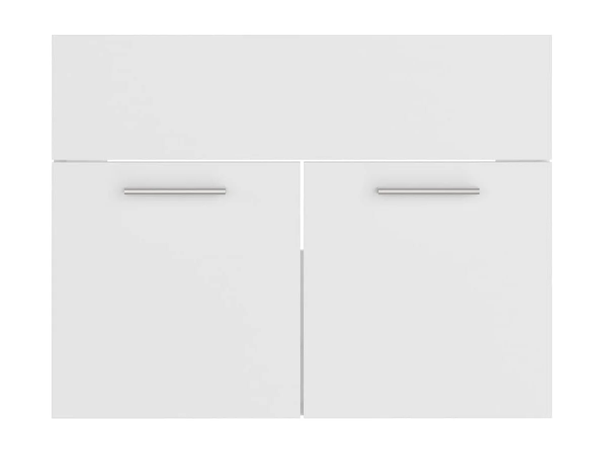 Witte spoelbakkast 60x38,5x46 cm bewerkt hout