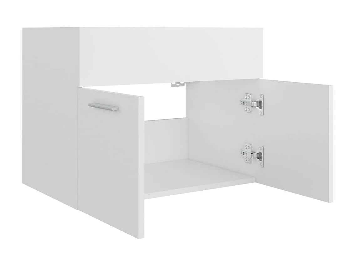 Witte spoelbakkast 60x38,5x46 cm bewerkt hout