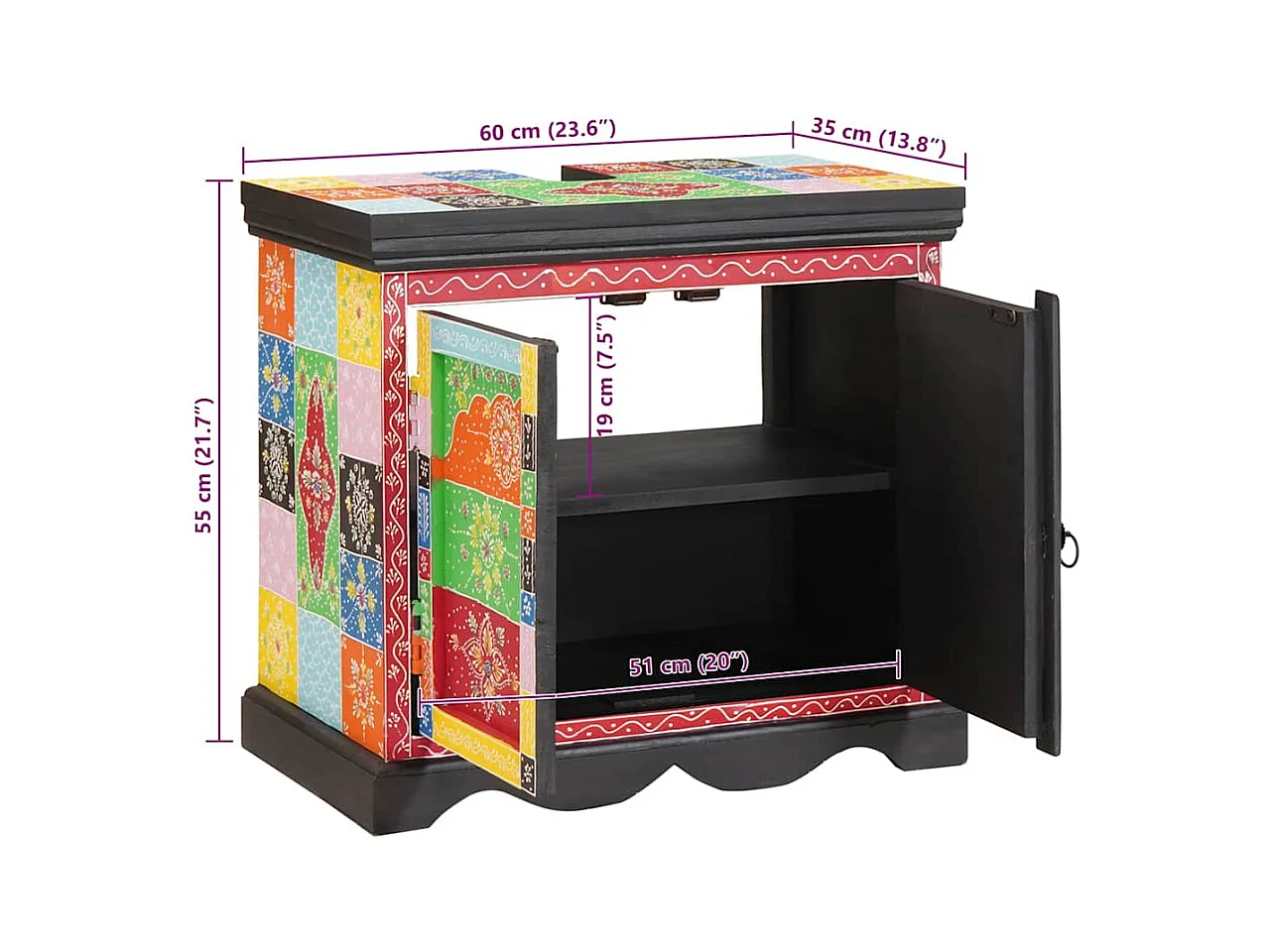 Armoire d'évier avec porte 60 x 35 x 55 cm