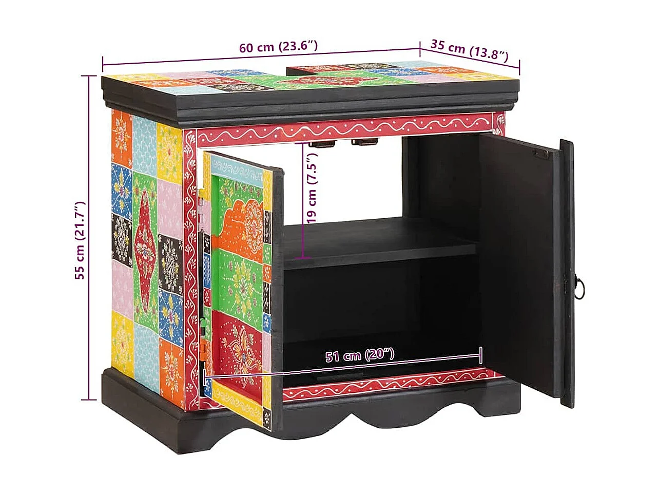 Armoire d'évier avec porte 60 x 35 x 55 cm