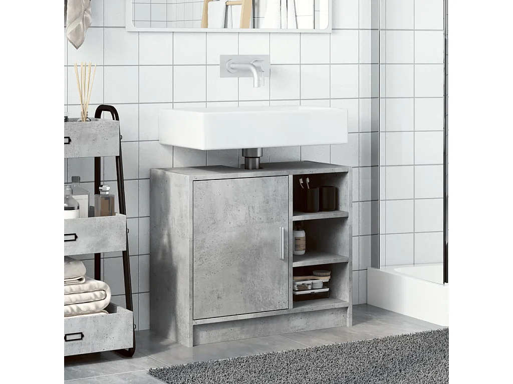 Mobile lavabo grigio cemento 63x29x55 cm in legno ingegnerizzato