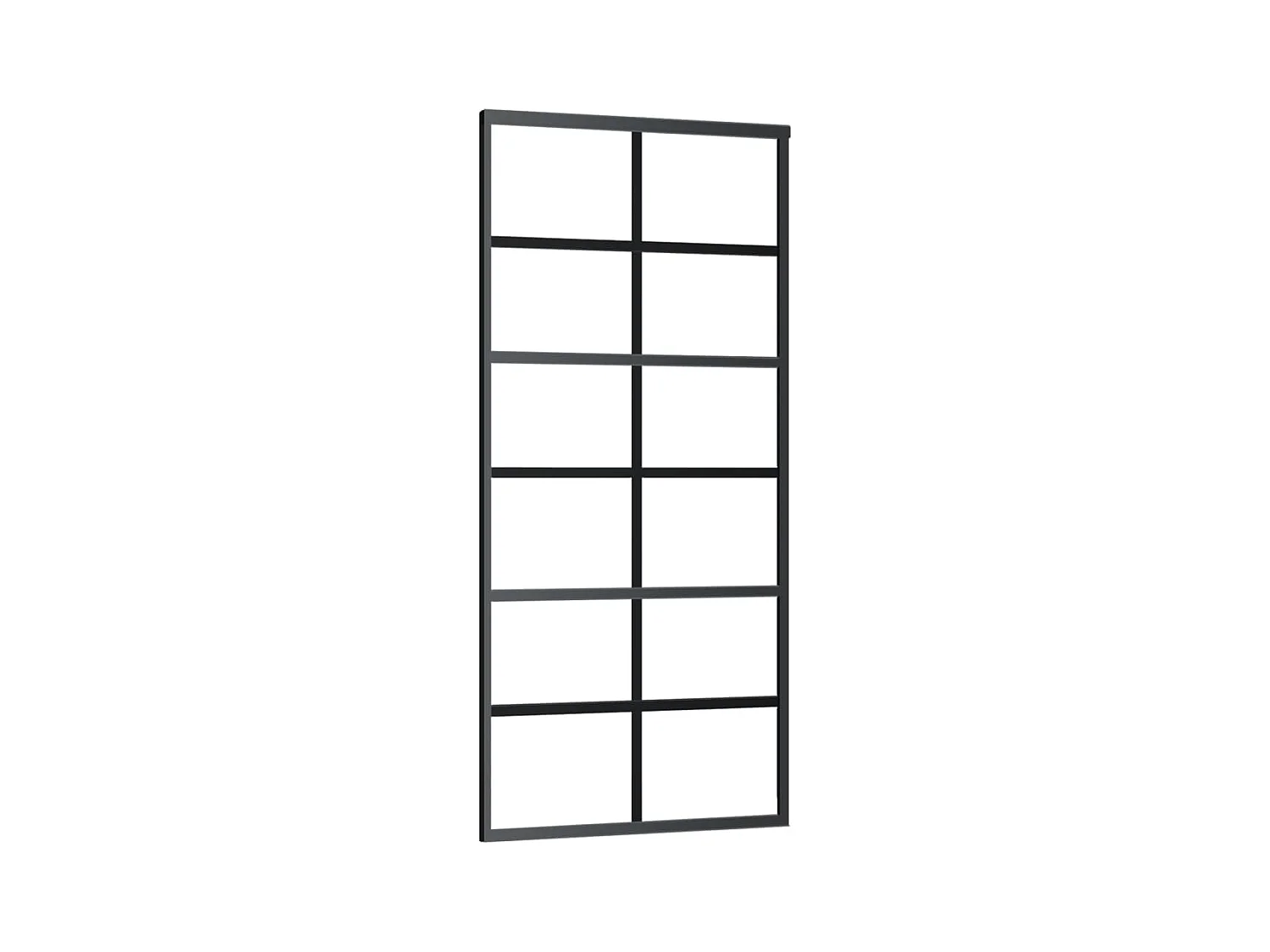 Porta scorrevole in vetro ESG e alluminio 90x205 cm Nero