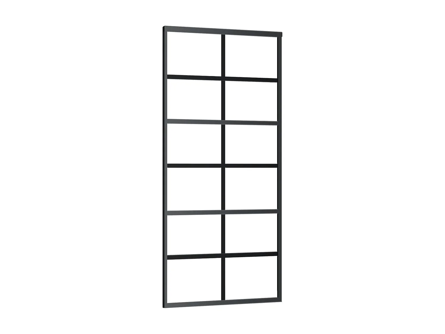 Porte coulissante Verre ESG et aluminium 90x205 cm Noir
