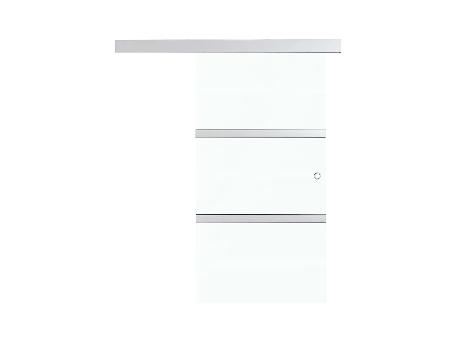 Porta scorrevole con fermi ammortizzati vetro ESG alluminio 90x205 cm