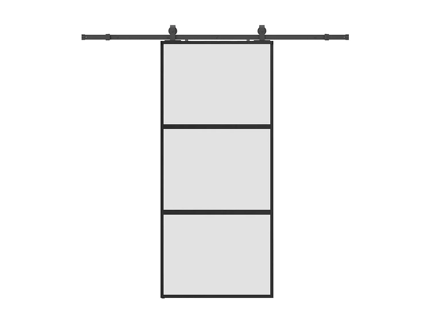 Porte coulissante avec kit de quincaillerie noir 90x205 cm