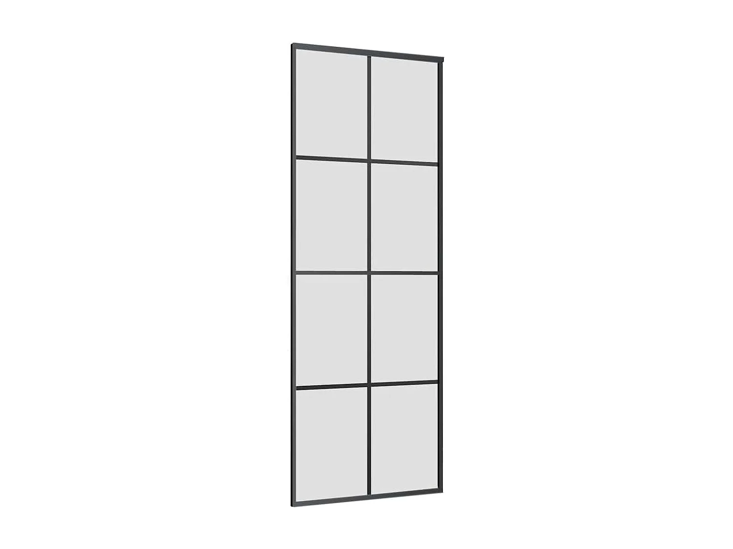 Porte coulissante kit de quincaillerie noir 76x205 cm verre ESG