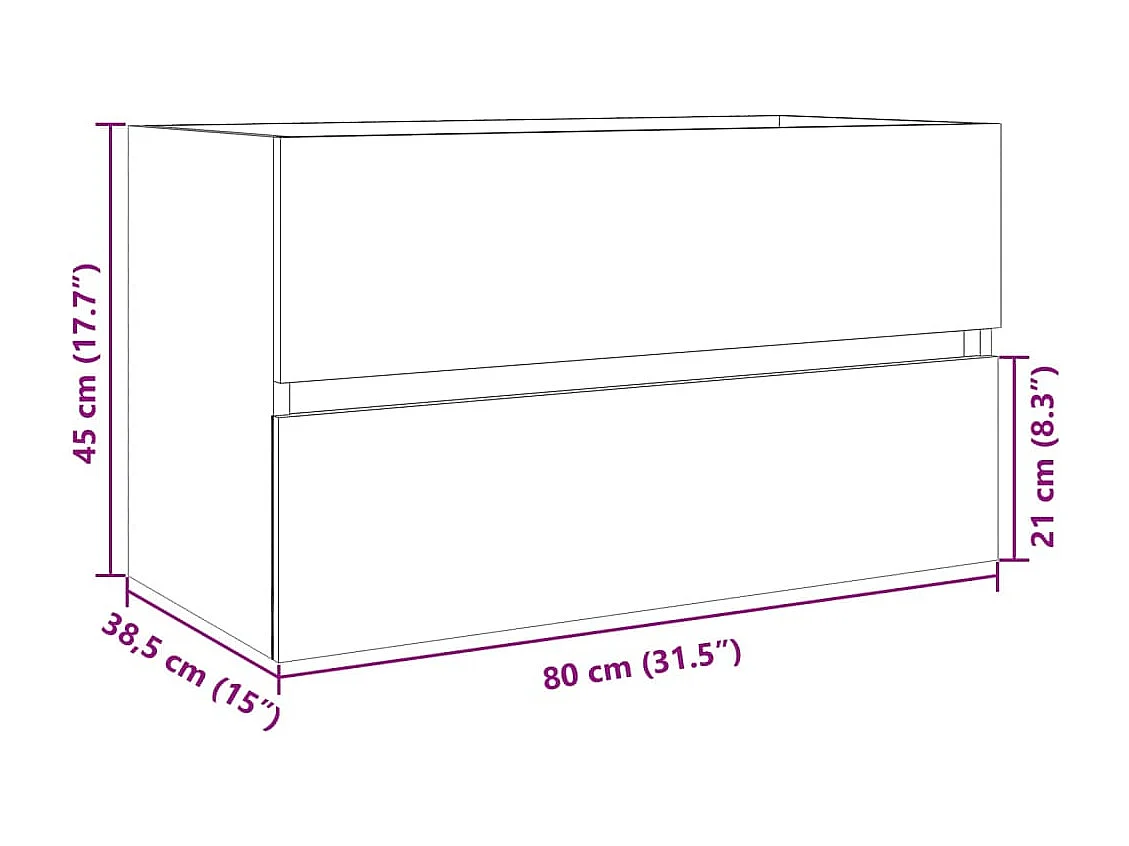 Mueble lavabo roble Sonoma 80x38,5x45 cm Madera de ingeniería