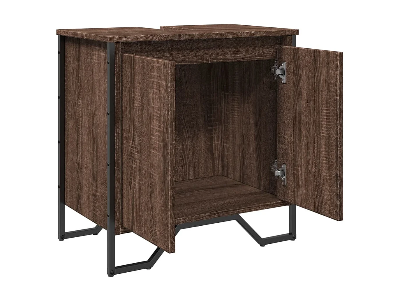 Mobile lavabo bagno rovere marrone 60x35x60 cm