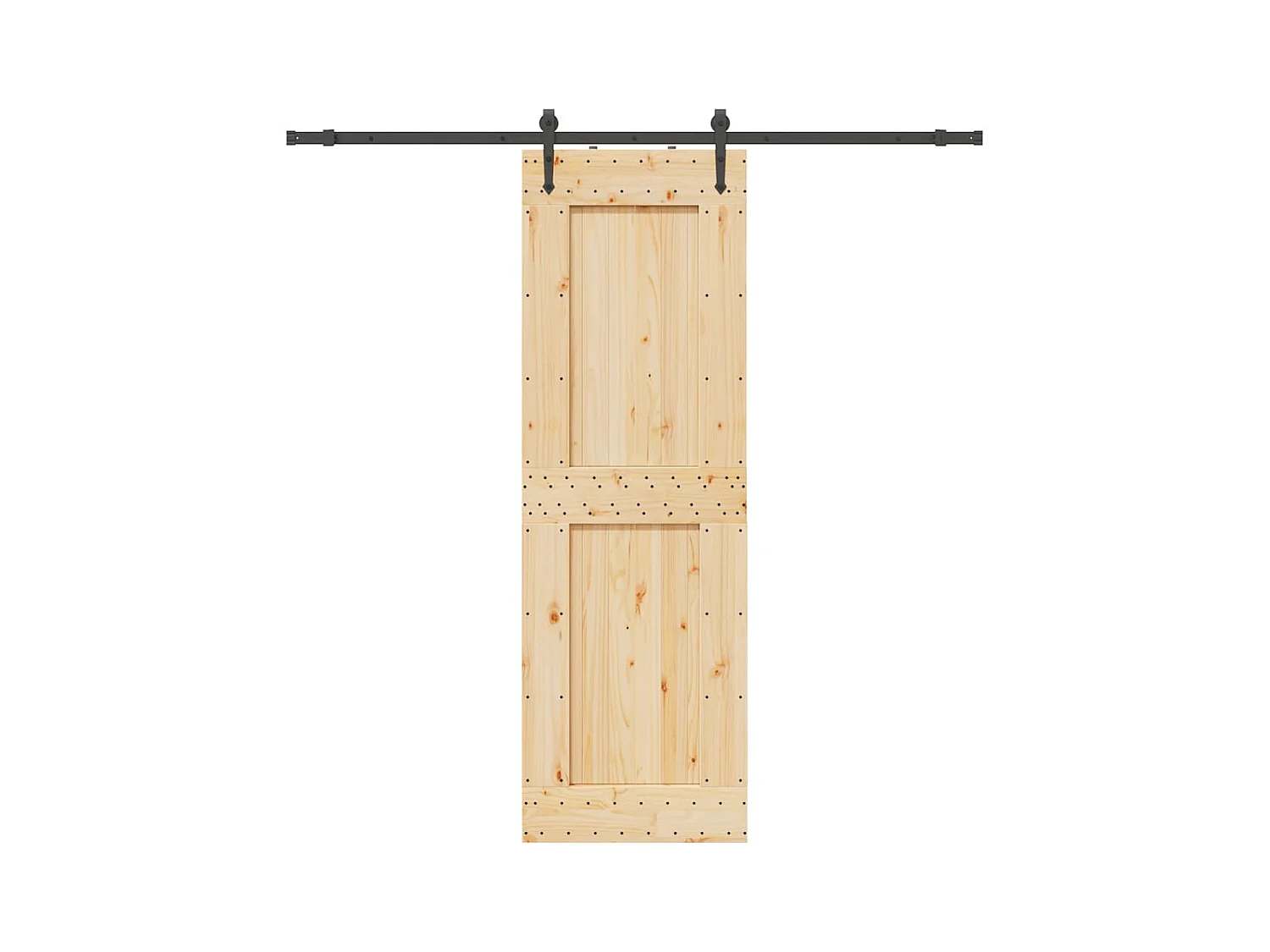 Porte coulissante et kit de quincaillerie 70x210 cm pin massif