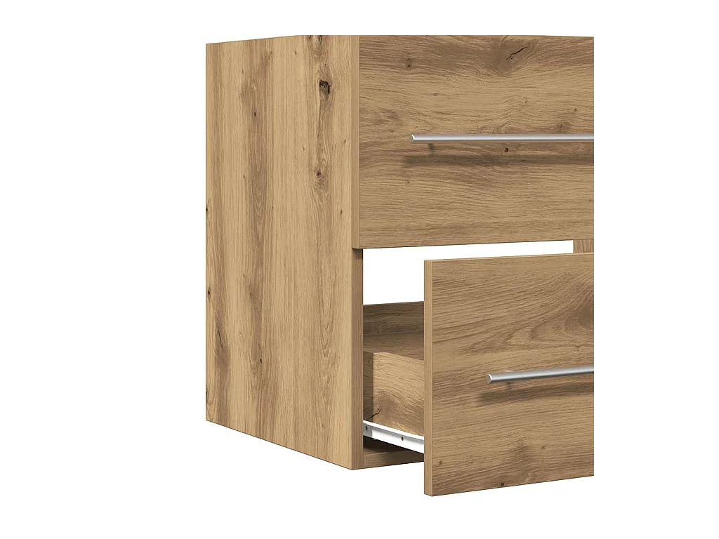 Armoire lavabo de salle de bain chêne artisanal bois ingénierie