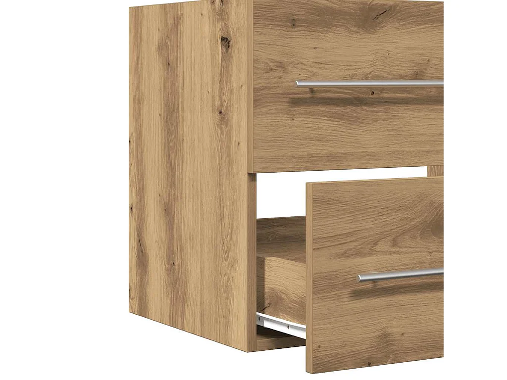 Armoire lavabo de salle de bain chêne artisanal bois ingénierie