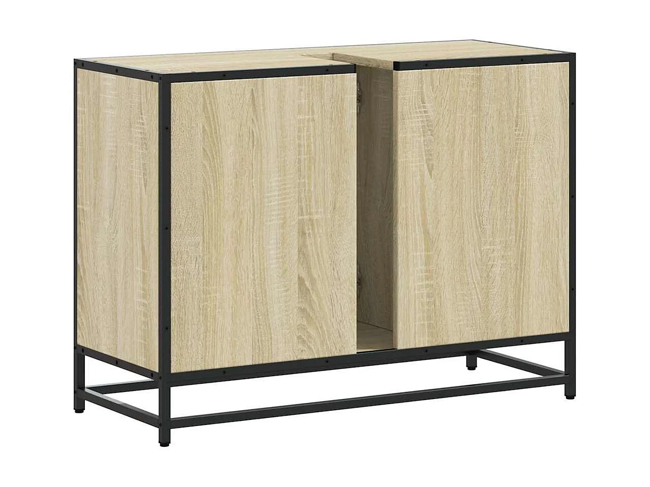 Armoire lavabo de salle de bain chêne sonoma bois d'ingénierie