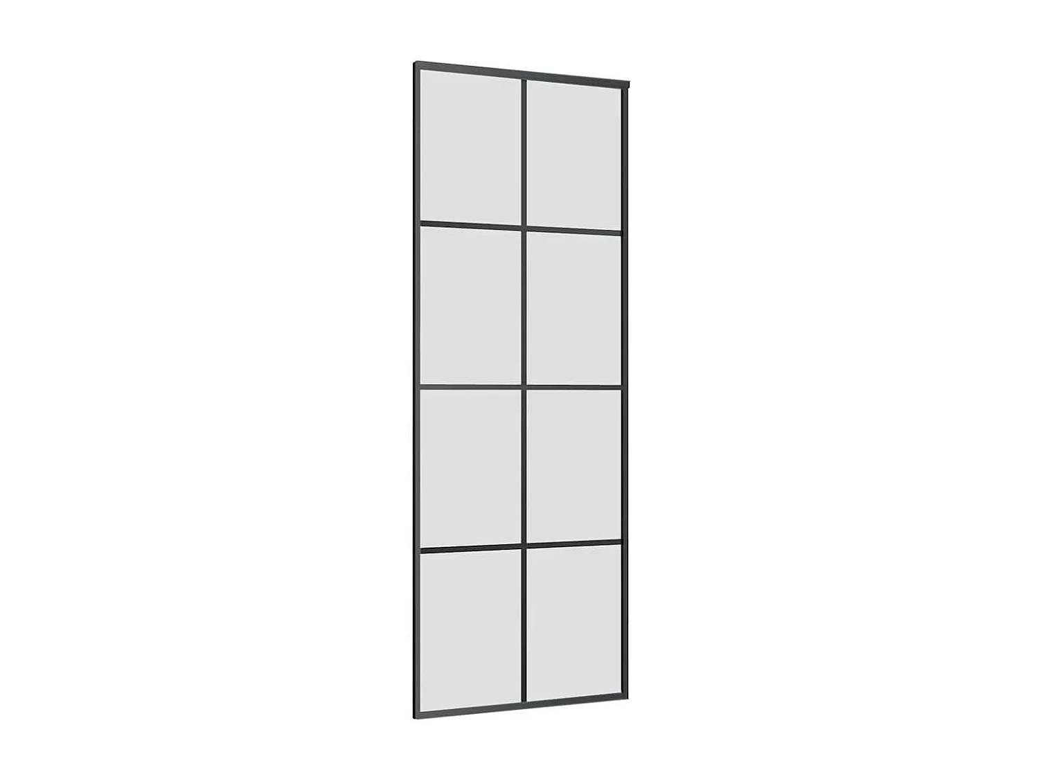 Schuifdeurbeslagset zwart 76x205 cm ESG-glas