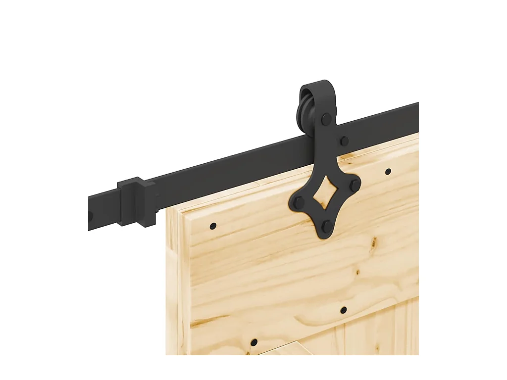 Porte coulissante et kit de quincaillerie 95x210 cm pin massif
