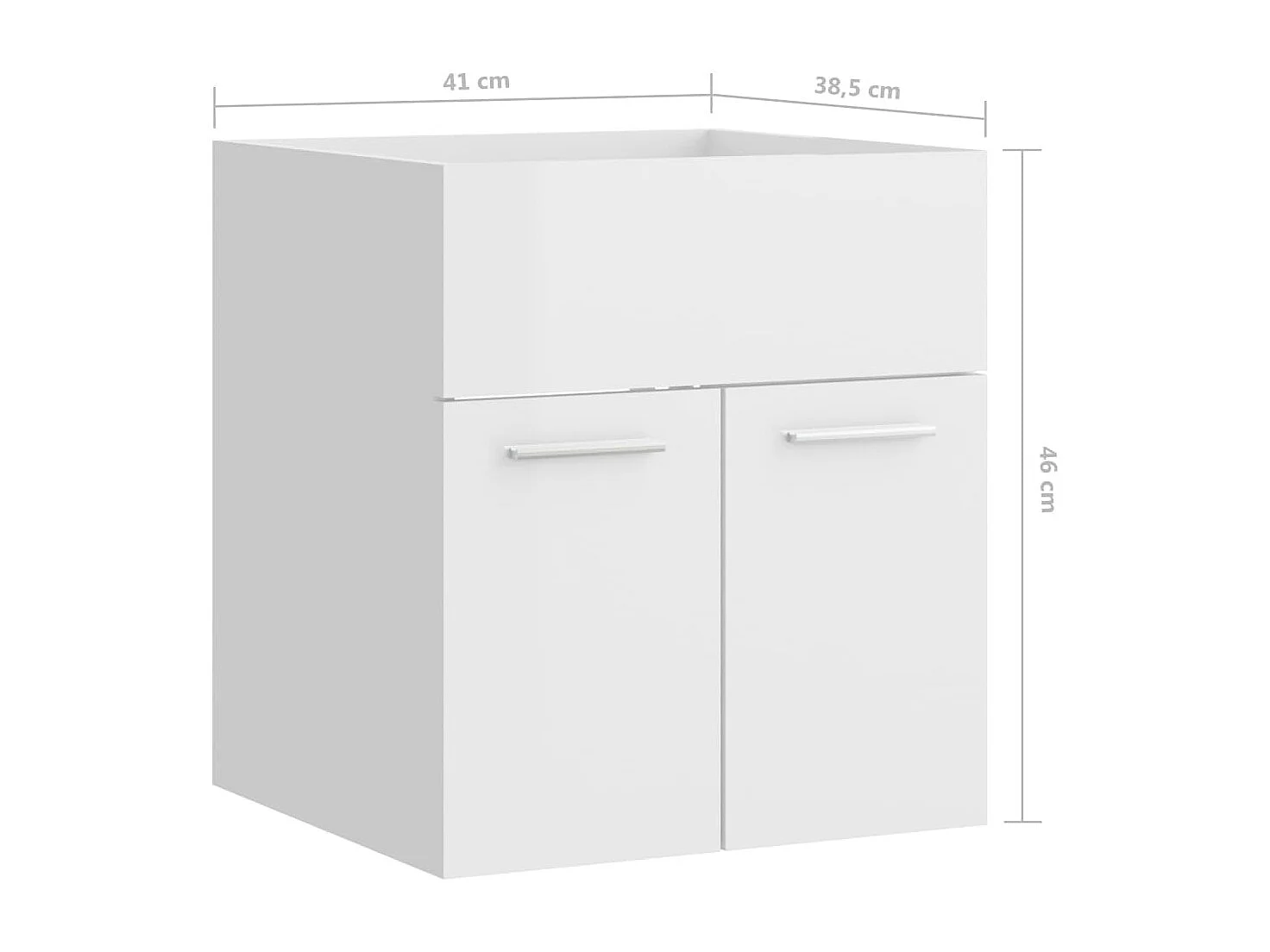 Mueble lavabo Blanco brillo 41x38,5x46 cm Madera de ingeniería