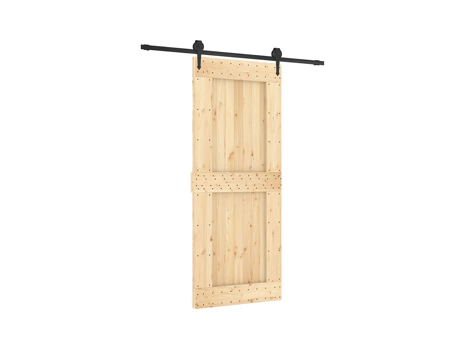 Porte coulissante et kit de quincaillerie 85x210 cm pin massif