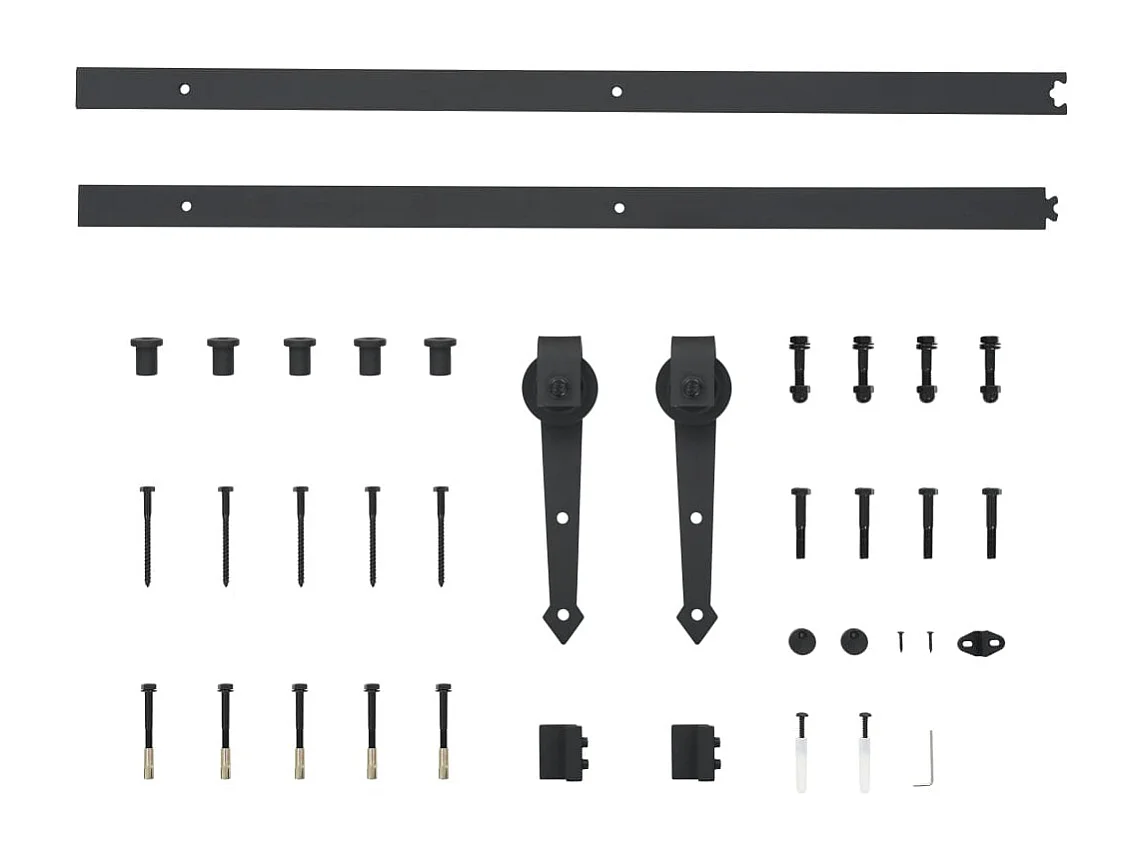 Porte coulissante et kit de quincaillerie 85x210 cm pin massif