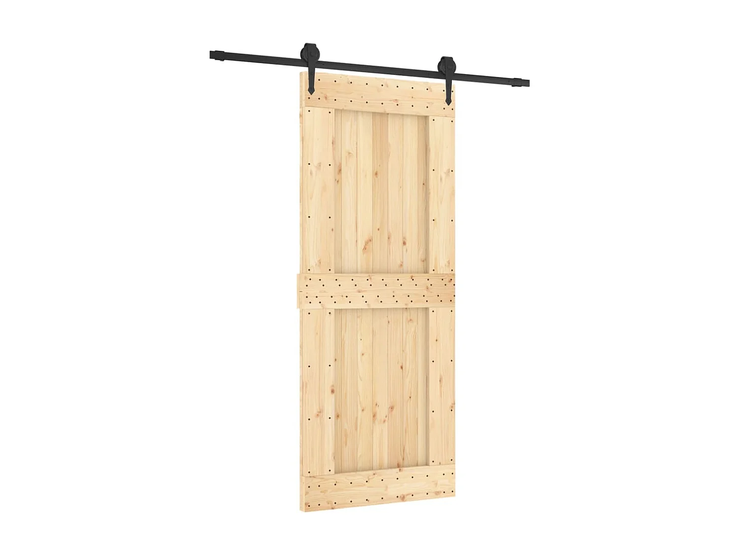 Porte coulissante et kit de quincaillerie 85x210 cm pin massif