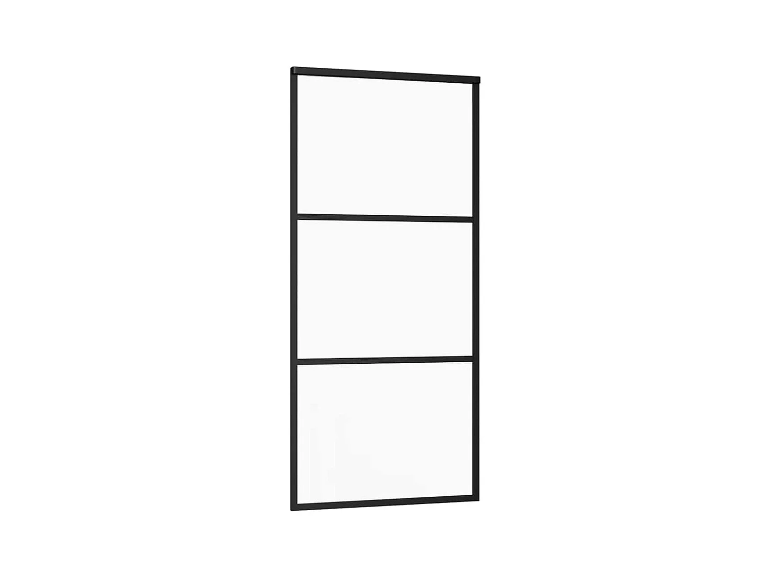 Porte coulissante kit de quincaillerie noir 90x205 cm verre ESG