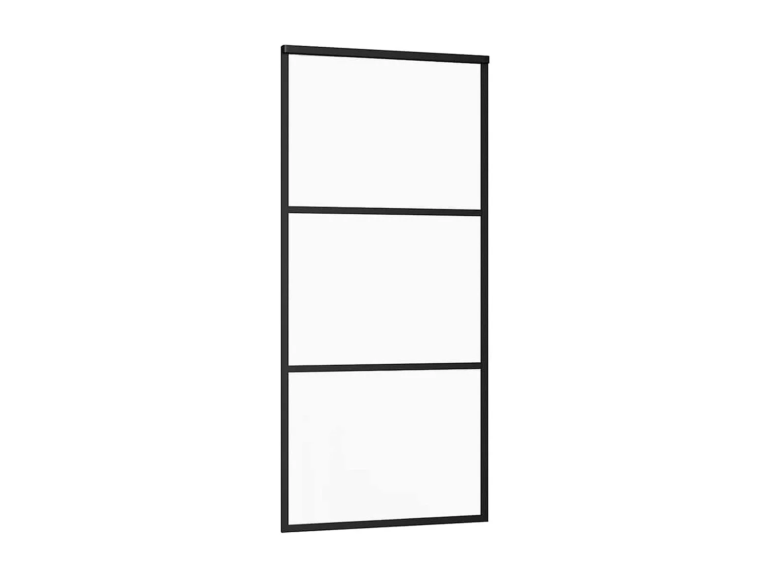 Porte coulissante kit de quincaillerie noir 90x205 cm verre ESG