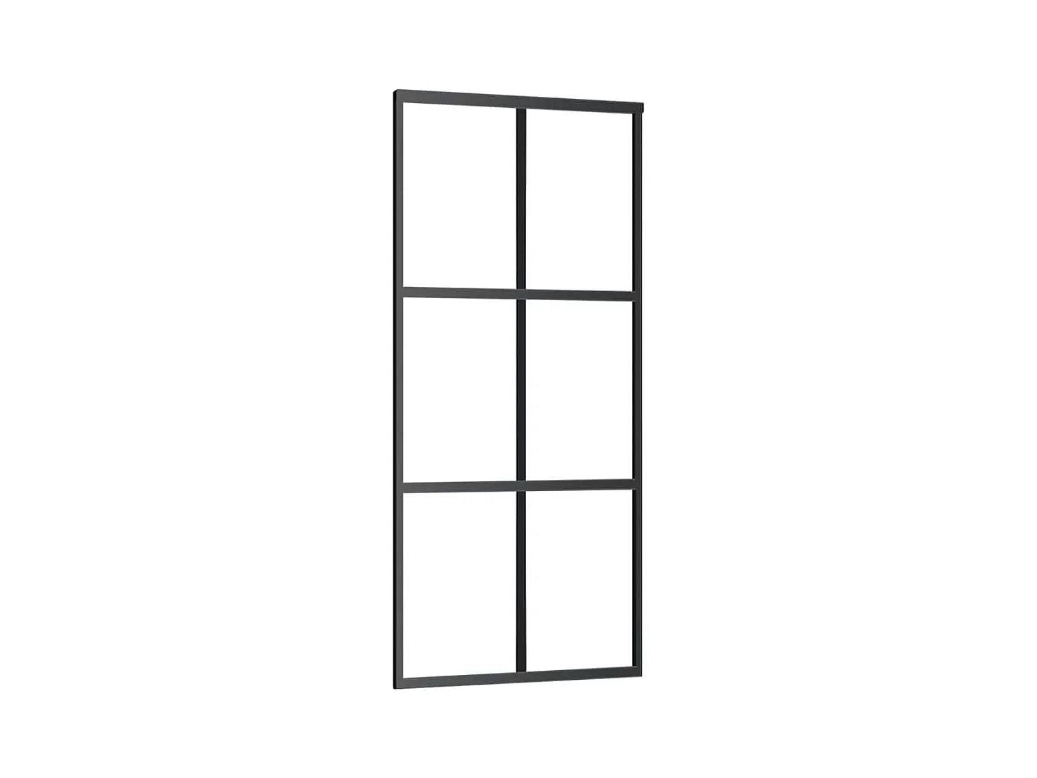Schuifdeurbeslagset zwart 90x205 cm ESG-glas