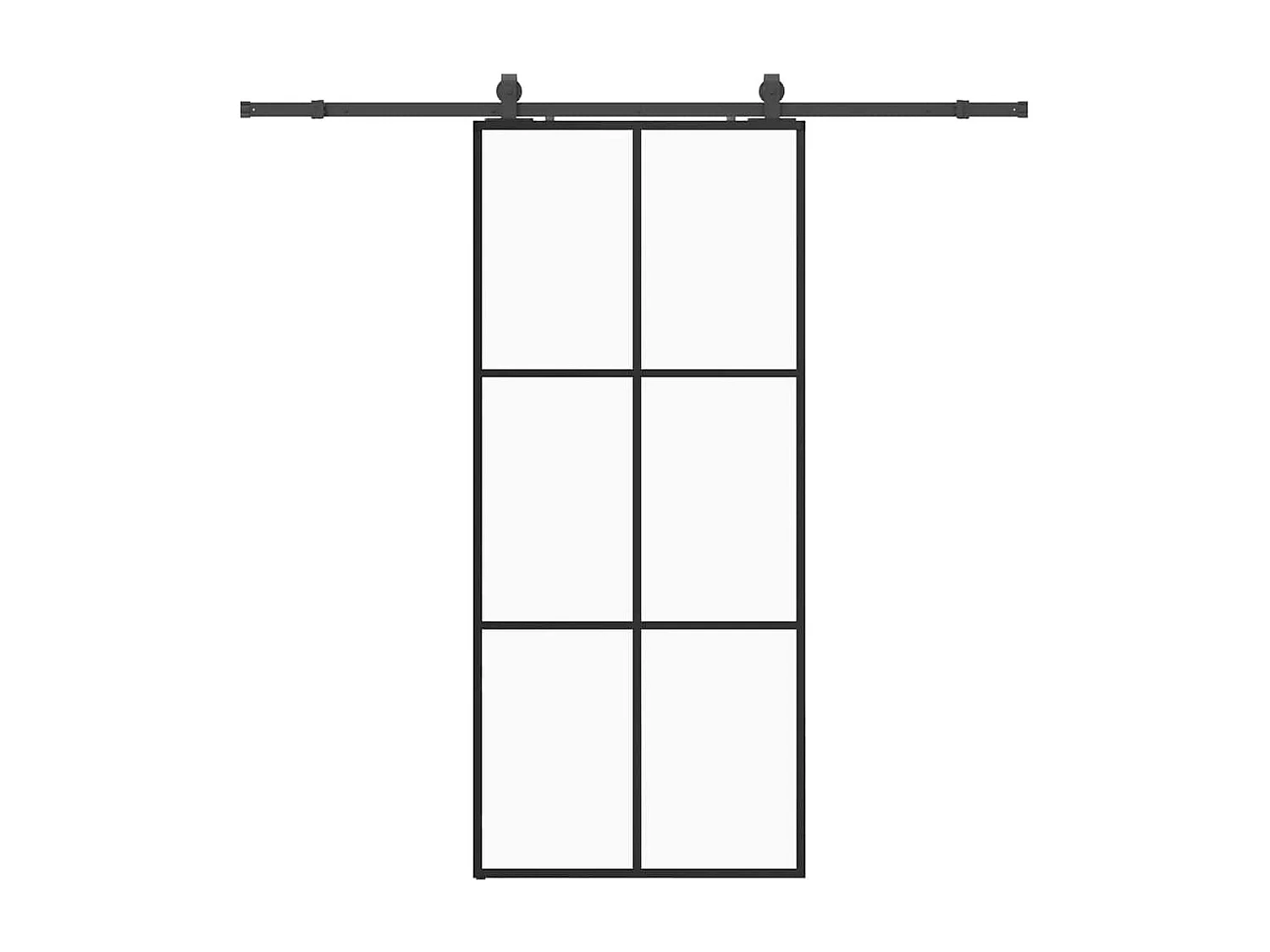 Kit ferramenta per porta scorrevole nero 90x205 cm vetro ESG