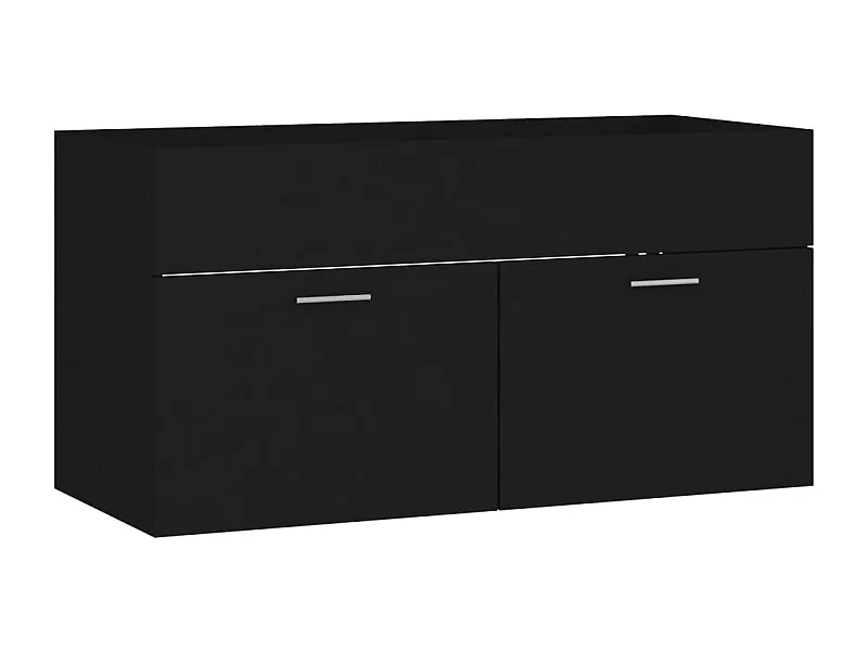 Zwarte spoelbakkast 90x38,5x46 cm bewerkt hout