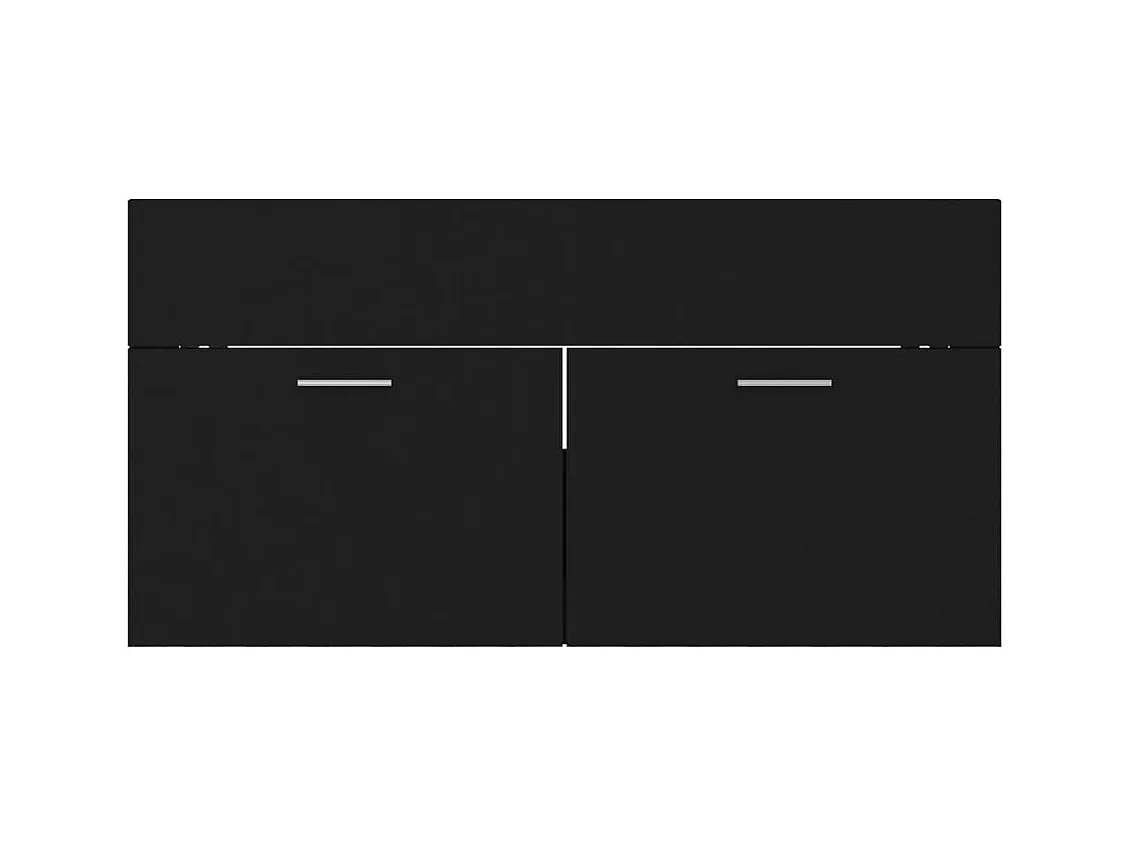 Zwarte spoelbakkast 90x38,5x46 cm bewerkt hout