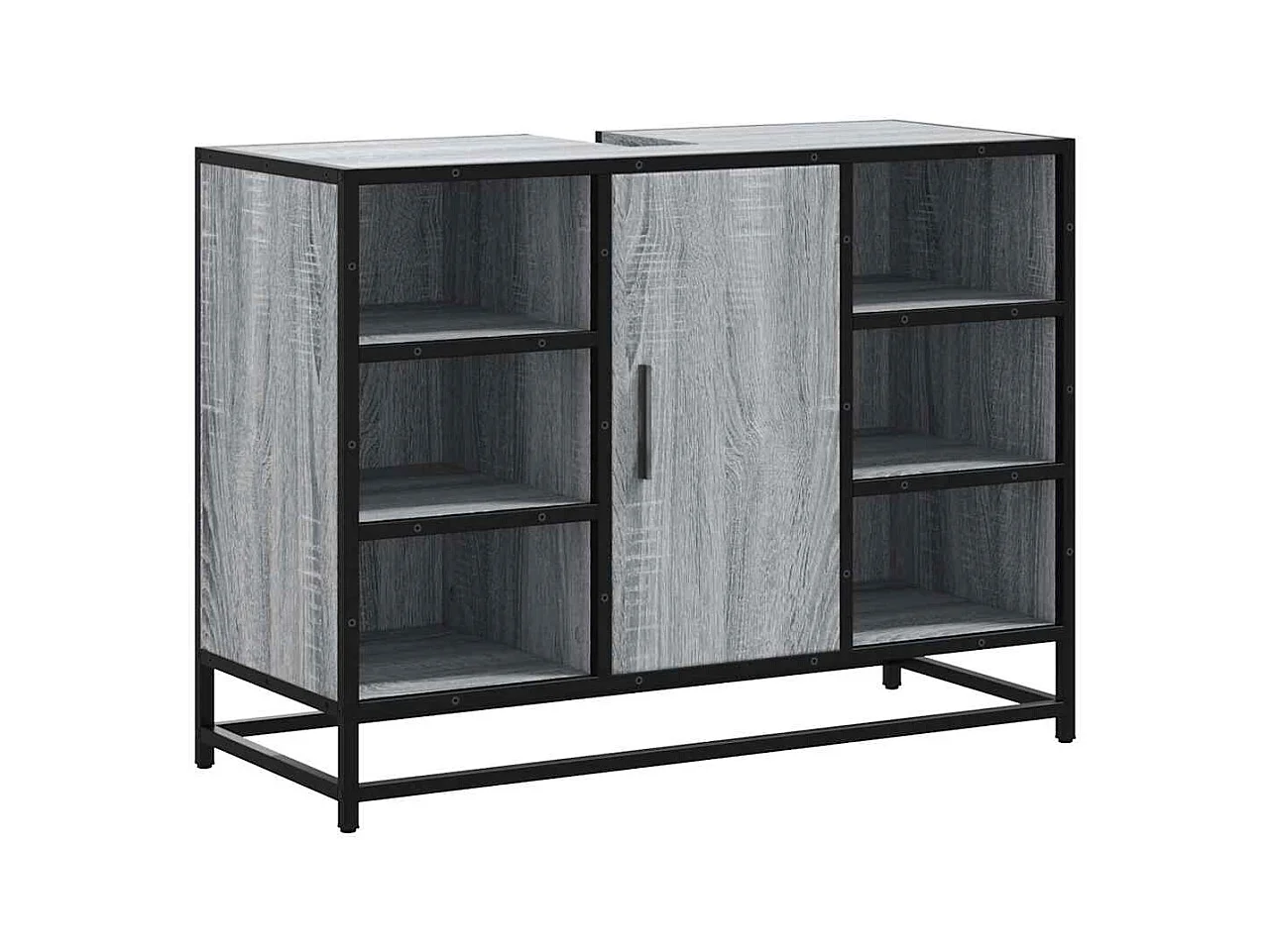 Armoire lavabo de salle de bain sonoma gris bois d'ingénierie