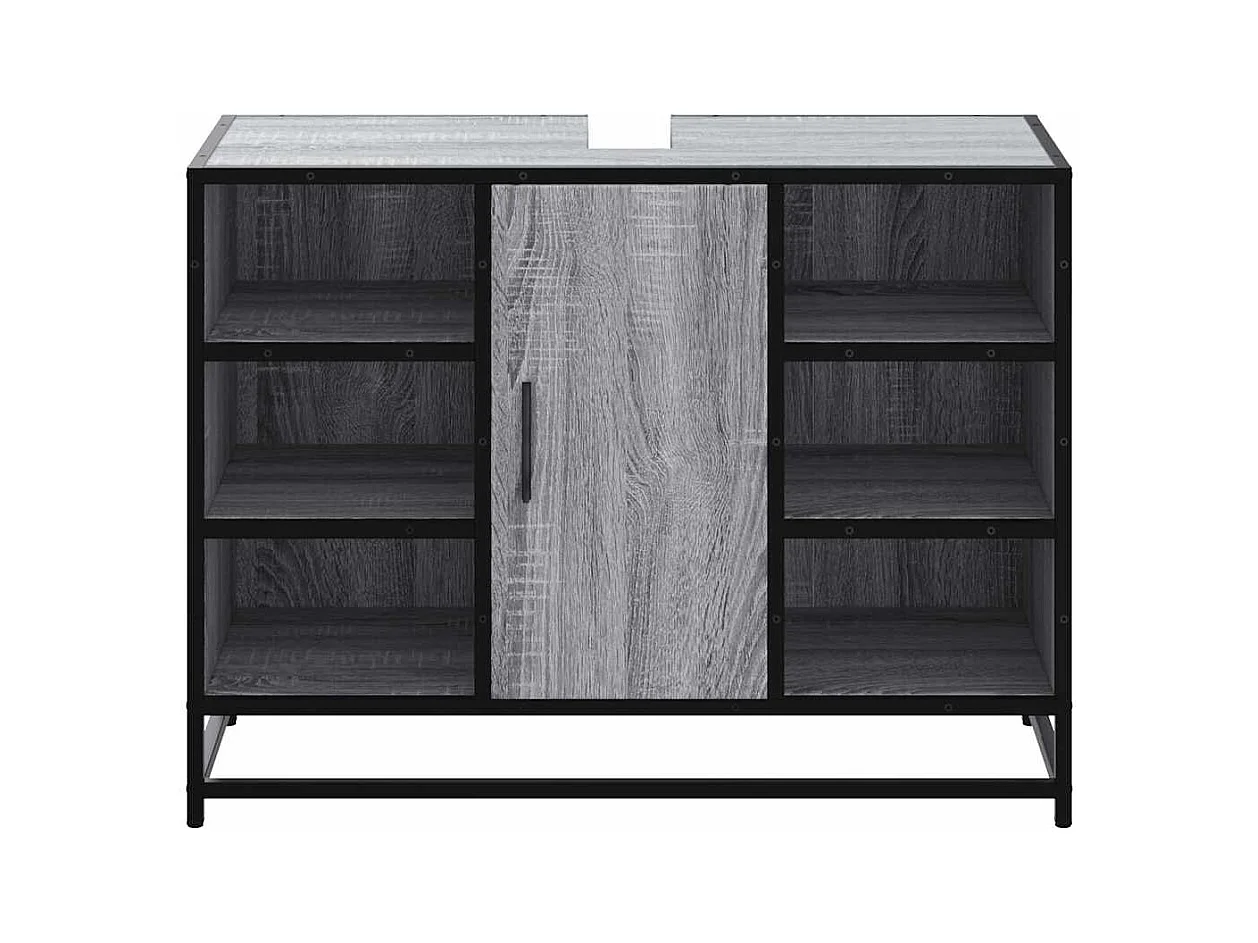 Armoire lavabo de salle de bain sonoma gris bois d'ingénierie