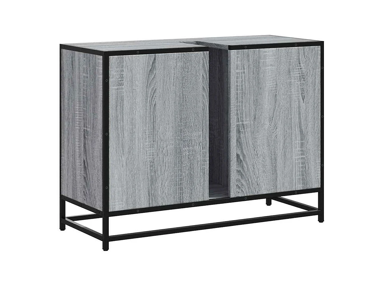 Armoire lavabo de salle de bain sonoma gris bois d'ingénierie