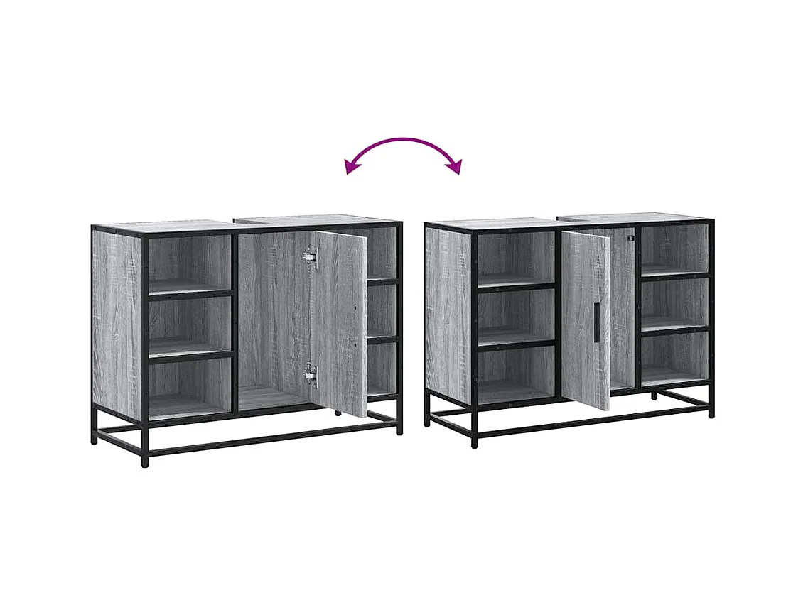 Armoire lavabo de salle de bain sonoma gris bois d'ingénierie