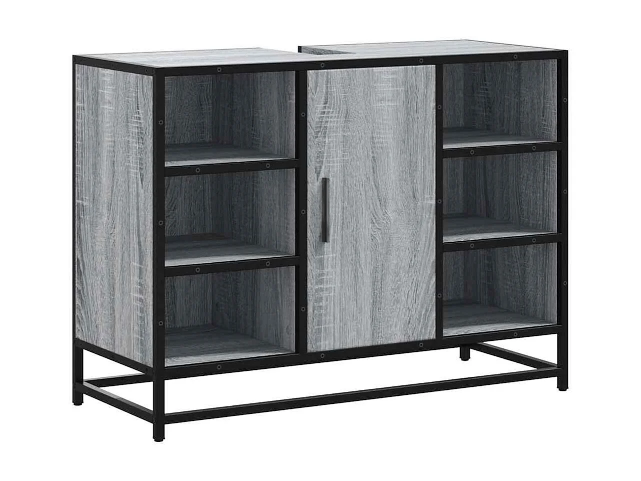 Armoire lavabo de salle de bain sonoma gris bois d'ingénierie