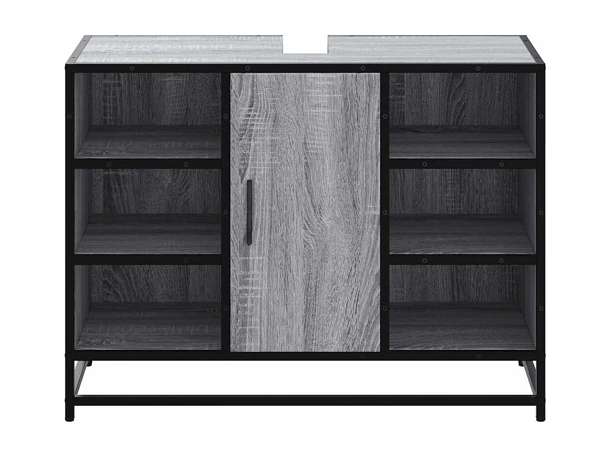 Armoire lavabo de salle de bain sonoma gris bois d'ingénierie