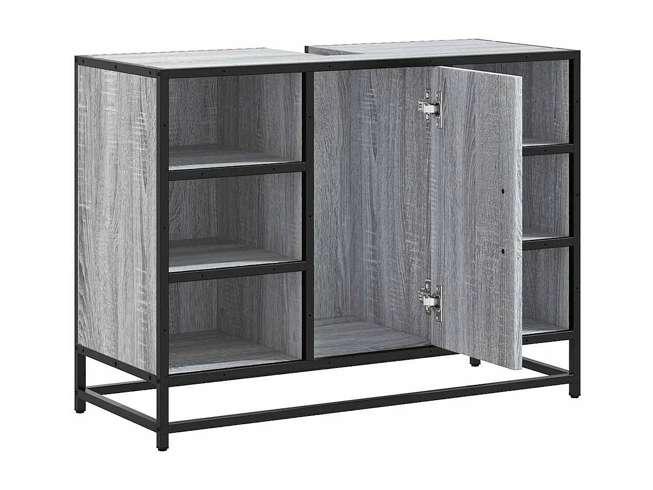 Armoire lavabo de salle de bain sonoma gris bois d'ingénierie