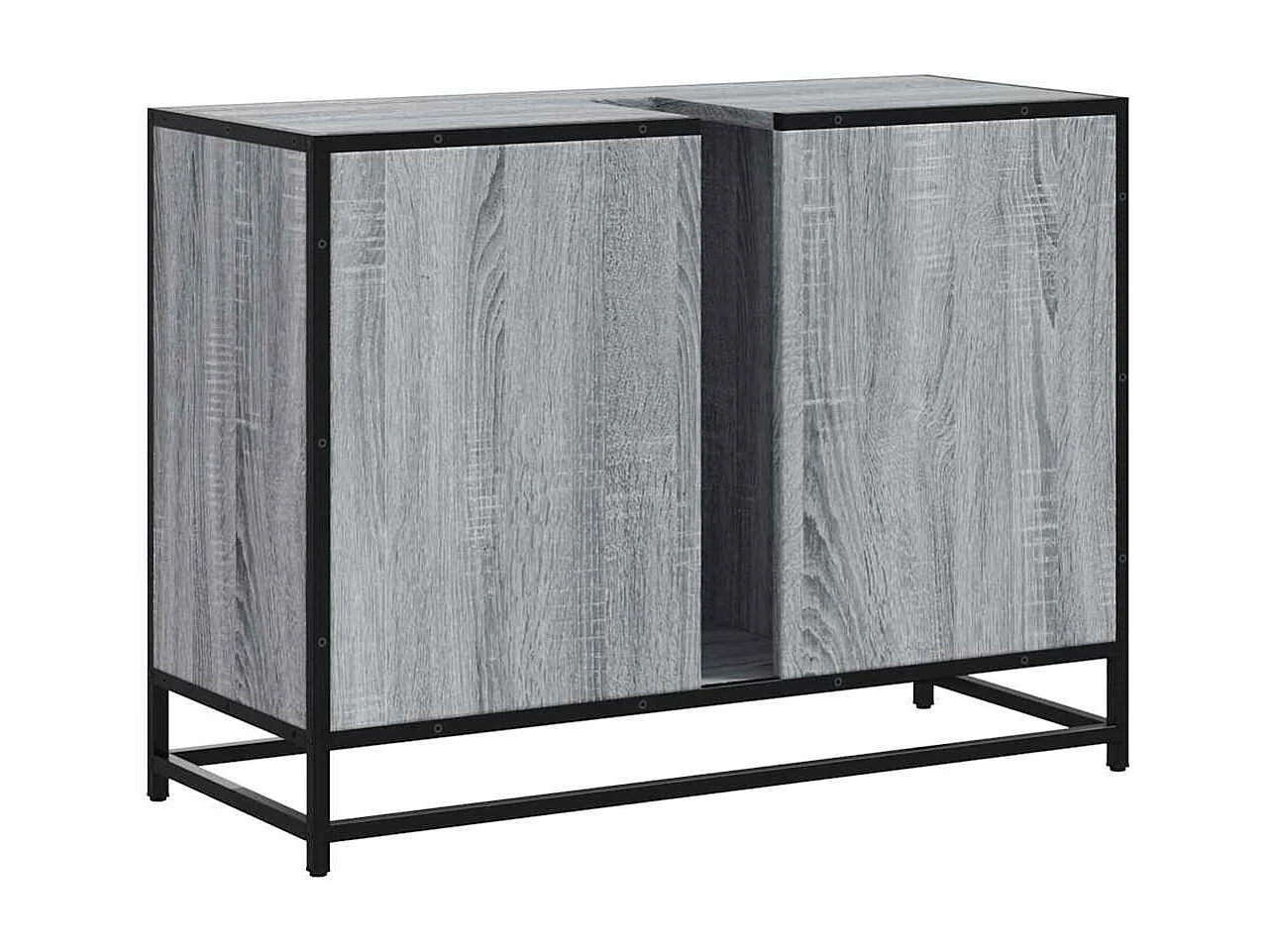 Armoire lavabo de salle de bain sonoma gris bois d'ingénierie