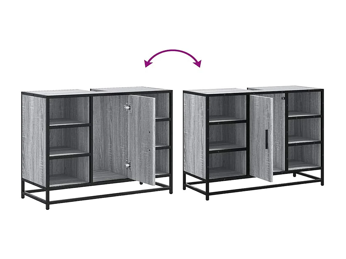 Armoire lavabo de salle de bain sonoma gris bois d'ingénierie