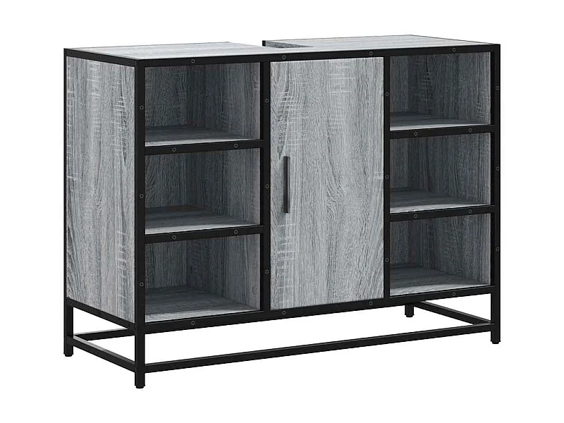 Armoire lavabo de salle de bain sonoma gris bois d'ingénierie